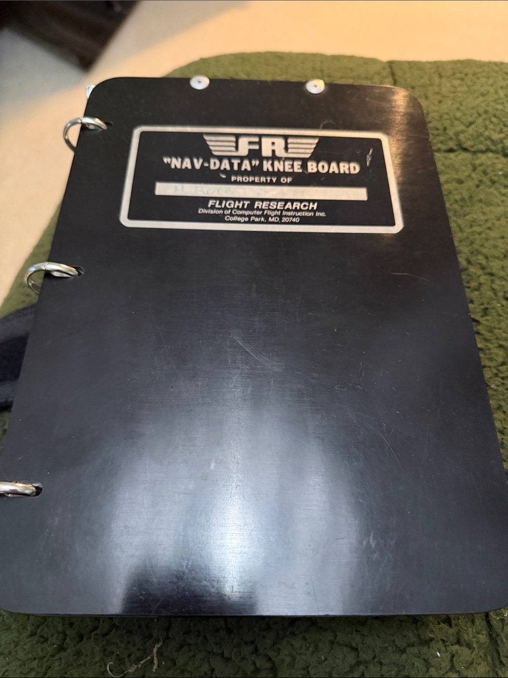 Vintage Black Nav-Data Knee Board